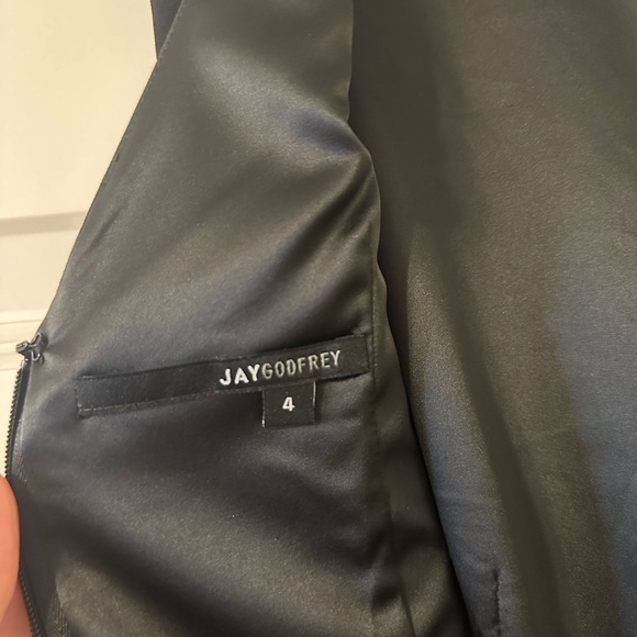 NWT Jay Godfrey Padded Shoulder Black Jumpsuit Size 4 - Picture 5 of 6